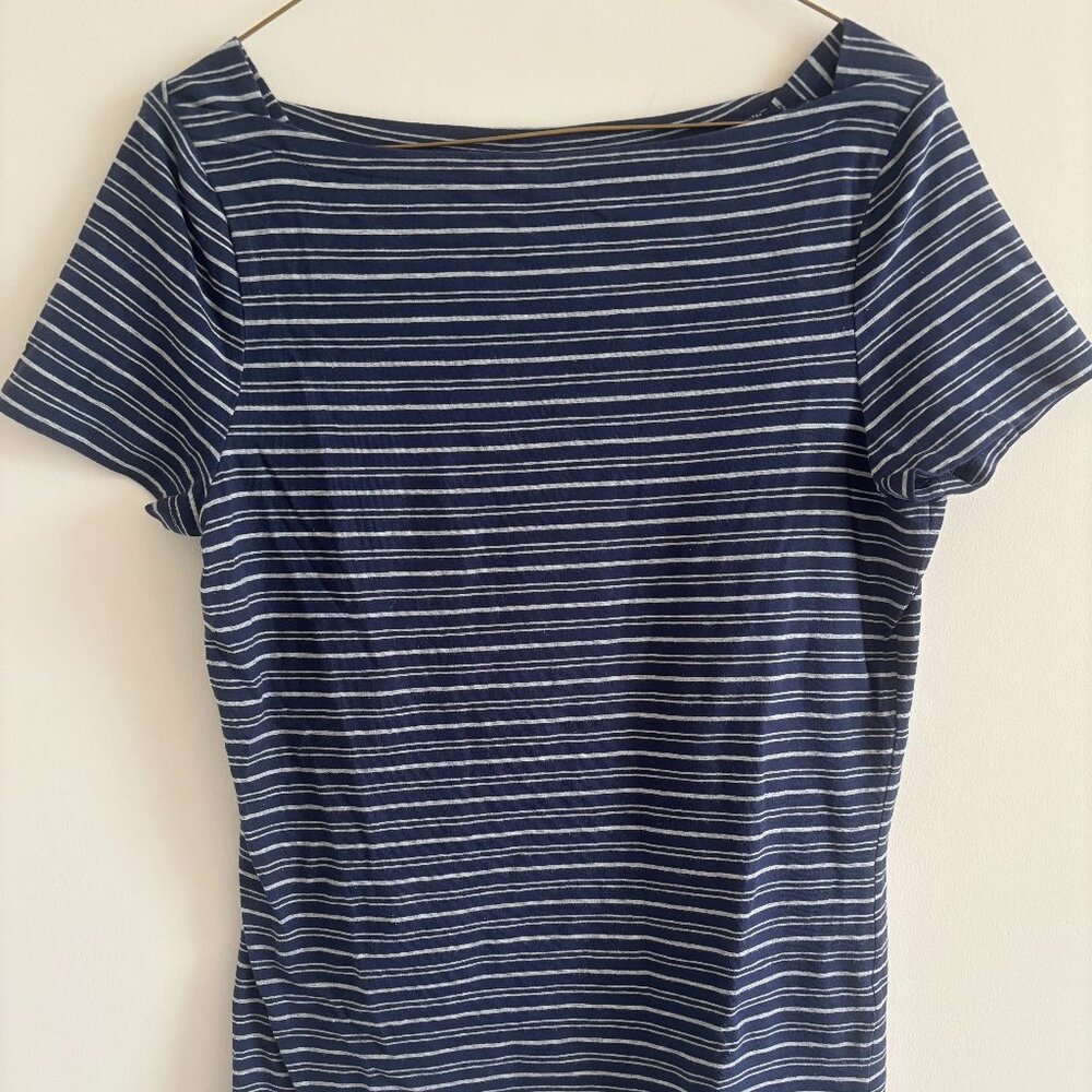 Talbots navy/gray shortsleeve top size small
